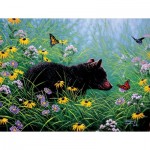 Puzzle   XXL Pieces - Black Bear and Butterflies