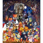 Puzzle   XXL Pieces - Cats and Dogs on Halloween