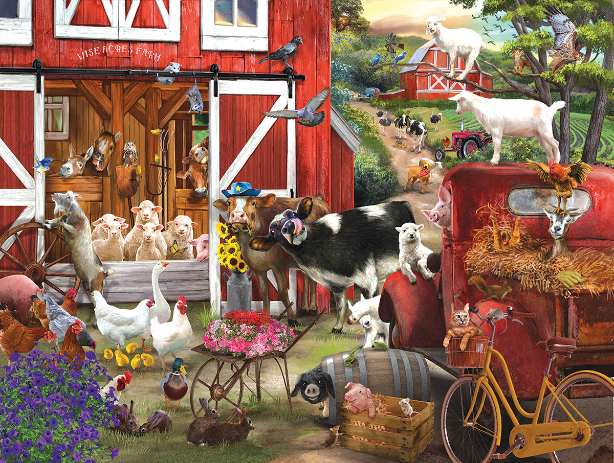 SunsOut XXL Pieces - Wise Acres Farm - 300 Piece Jigsaw Puzzle