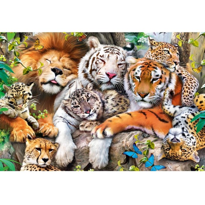  Trefl-20152 Wooden Jigsaw Puzzle - Wild Cats in the Jungle