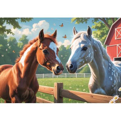 Puzzle Trefl-13328 Horses in the clearing