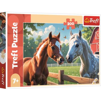 Puzzle Trefl-13328 Horses in the clearing