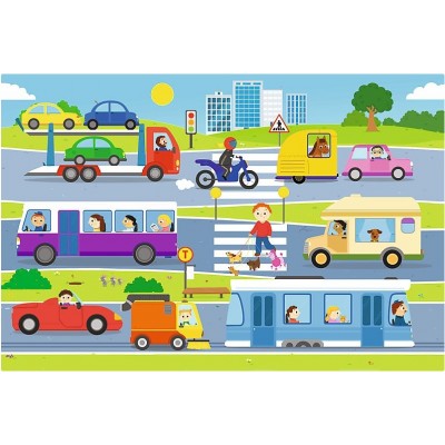 Puzzle Trefl-14279 XXL Pieces - Vehicles in the City