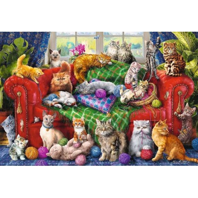 Puzzle Trefl-26198 Kätzchen auf dem Sofa