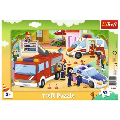 Trefl-31355 Frame Puzzle - Emergency Vehicles