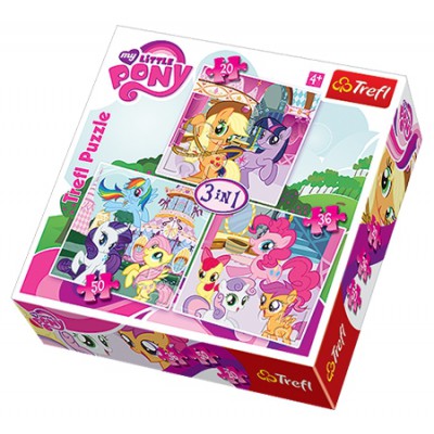 Trefl-34190 3 Jigsaw Puzzles - My Little Pony