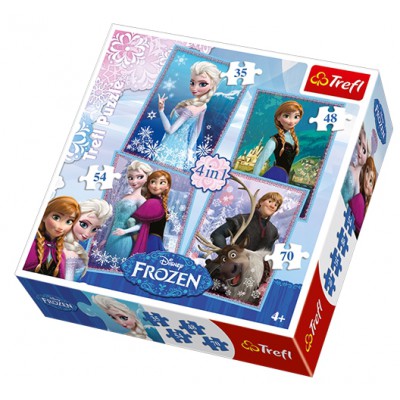 Trefl-34210 4 Puzzles - Disney: The Snow Queen