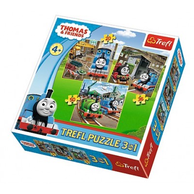 Trefl-34821 3 Jigsaw Puzzles - Thomas & Friends