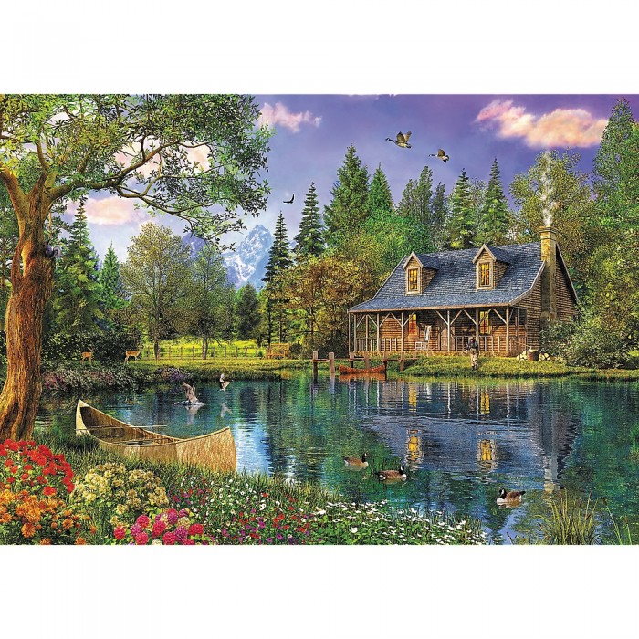 Puzzle  Trefl-45005 Dominic Davison: Crystal Lake Cabin